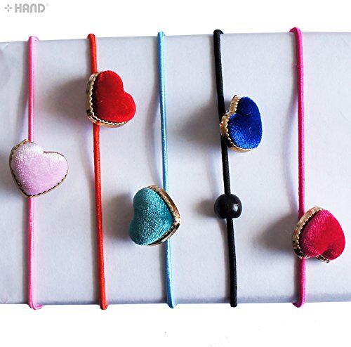 Beautiful Elegant Hair Bands - Assorted Colours and Designs - Pack of 4 Pairs (HHB01 - Heart)
