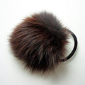 A Pair of Lovely Pom Pom Hair Bands, Decorative Pom Poms w/Band - 2 (Brown)