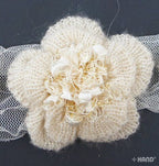 Full length view of the black and beige flower trim