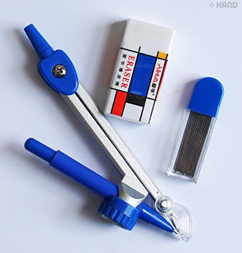Close-up of compass tool from the geometry set