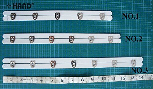 Side view of the straight corset basque fastener with dimensions.