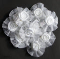 Pack of 10 assorted flower design trims in various colours