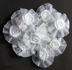 Pack of 10 assorted flower design trims in various colours