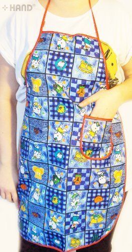 Two waterproof kids' aprons in assorted cartoon designs