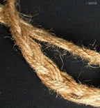 Roll of Rough Flax Brown Braid Rope Cord Trim showing its texture