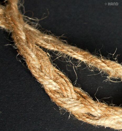 Roll of Rough Flax Brown Braid Rope Cord Trim showing its texture