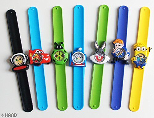 Two children's cartoon rubber watches in vibrant colours.