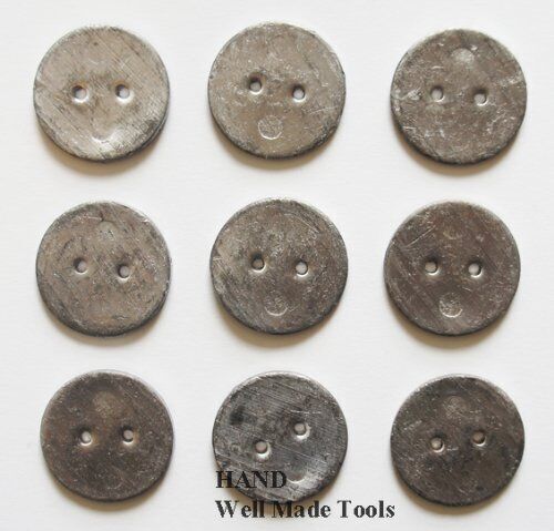 Pack of 20 lead weights, each 25mm and 12g, for sewing projects.