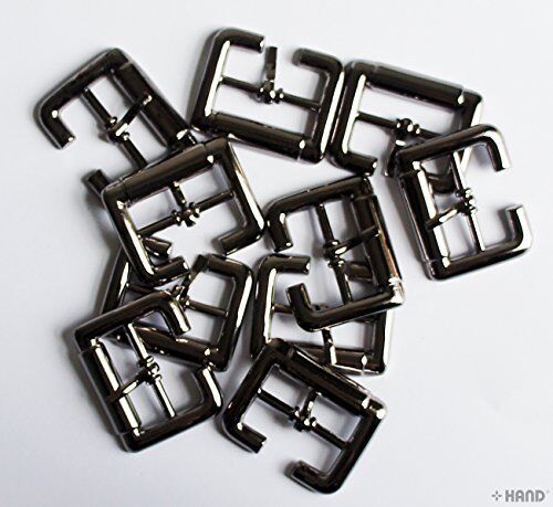 Gold tone 23mm shoe buckle displayed on a white background.