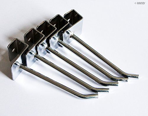 15cm Slatwall Euro Hooks Arm Retail Shop Display - pack of 5 (SRM06 Heavy Duty Square Shape Backplate)