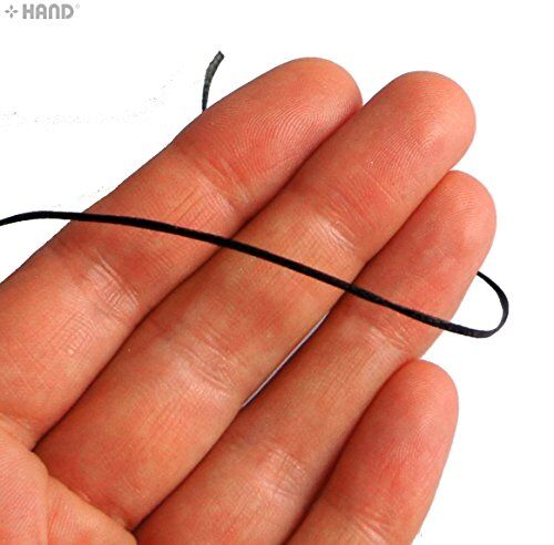 210D Assorted Colours Leathercraft Antislip Waterproof Flat Braided Waxed String 1.5mmW - 680 metres (Black)