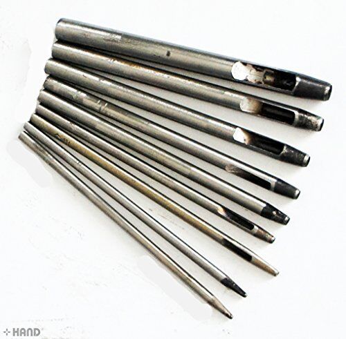 Set of 9 round hole leather craft eyelet hollow punches
