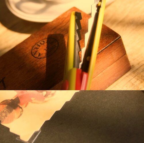 Creative paper projects featuring zig zag edged photos