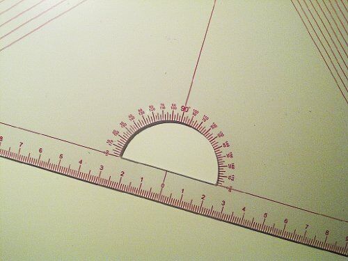 Graders set square with measurements displayed clearly