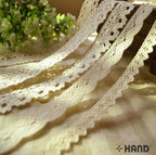 Close-up view of the cotton lace trim showing intricate design.