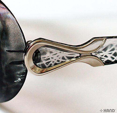Close-up of the UV400 protection label on the sunglasses.