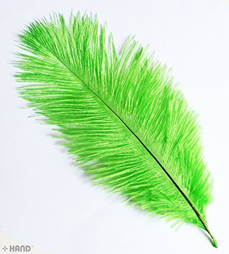 Natural Ostrich Feathers appx 10" Assorted Colours - Pack of 10 (light green)