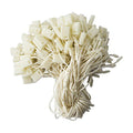 Cream hang tag with nylon string and square snap lock