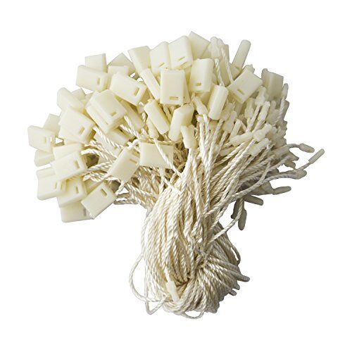 Cream hang tag with nylon string and square snap lock