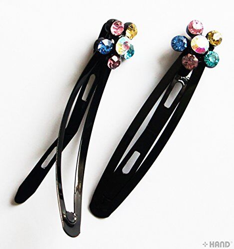 CHC Beautiful Shiny Diamante Crystal Assorted Designs and Colours Hair Clips for All Ages - Pack of 3 Pairs (CHC02)