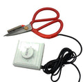 Close-up of 8.5" professional fabric hem seam sealing scissors