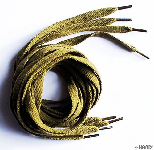 Flat trainer shoe laces in military green