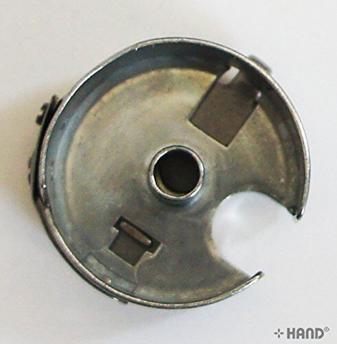 Close-up of the 28mm Towa bobbin case for industrial use.