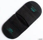 Side view of a large rubber U-shape heel pad