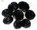 Pack of 8 black rabbit bobble ball trims displayed together