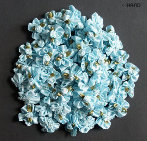 Close-up of decorative flower trims showcasing bead details