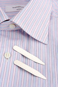 Pack of 25 pairs of white plastic collar stays, 64mm size.