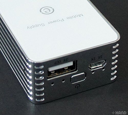 Power bank showing charging status indicator