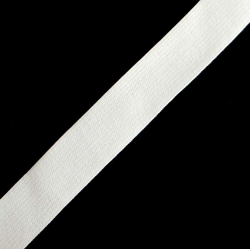 Off white flat smooth knitted elastic on a roll