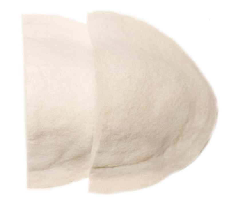 Two pairs of classic shape white shoulder pads displayed.