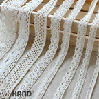 Close-up of NO.4 lace trim showing intricate design