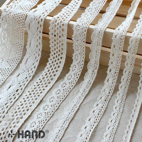Close-up of NO.4 lace trim showing intricate design