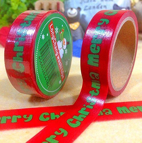 (no.6- merry christmas! red 5 meters) pack of 2 rolls