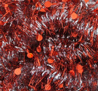Round Party Birthday/Valentine/Christmas Tinsel Garland Decoration appx 2m - pack of 10 (Red)