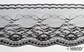 Black NO.387 lace border trim displayed on a white background.