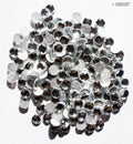Pack of crystal white round hotfix rhinestones, 12mm size.