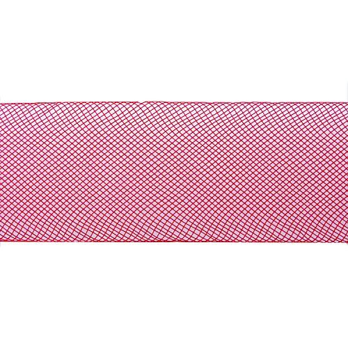 Various colours of nylon crin trim including pink, red, and grey.