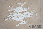 Detail of the intricate pattern on black corded lace