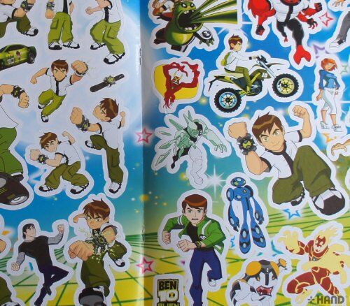 Stickers included in the boys' cartoon sticker book