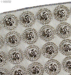 Luxurious Iron-On Hot FIX Embellishments Rhinestones on Sheet - Assorted Designs and Colours (IRONE02 - Silver Roses)