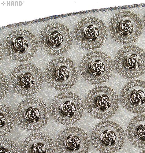 Luxurious Iron-On Hot FIX Embellishments Rhinestones on Sheet - Assorted Designs and Colours (IRONE02 - Silver Roses)