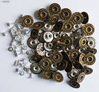 Close-up of No7-20 vintage gold jeans buttons