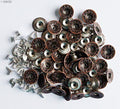 No4 red copper jeans buttons displayed in a pack