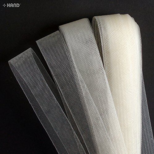 Nylon crin trim in cream colour, 30 mm wide, displayed on a flat surface.
