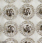 Luxurious Iron-On Hot FIX Embellishments Rhinestones on Sheet - Assorted Designs and Colours (IRONE02 - Silver Roses)