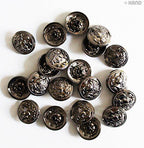4-part Decorative Top Press Stud Buttons 17mm Assorted Designs - 20 Sets (PBDCH04 Dark Copper)